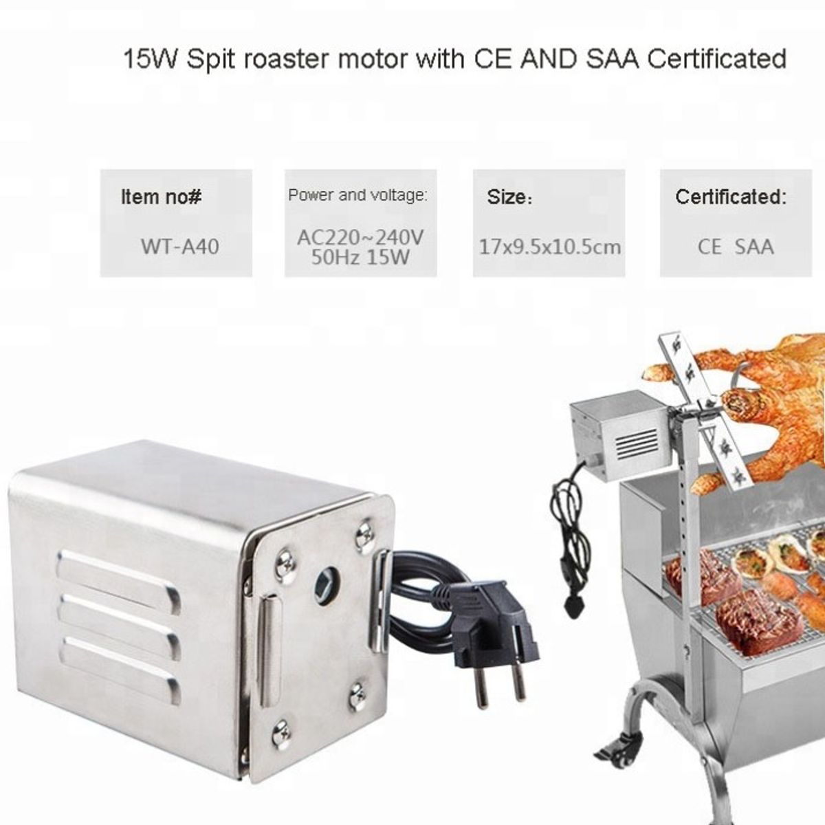 GENERICO - Motor 40 kg entrada cudrada 8 mm