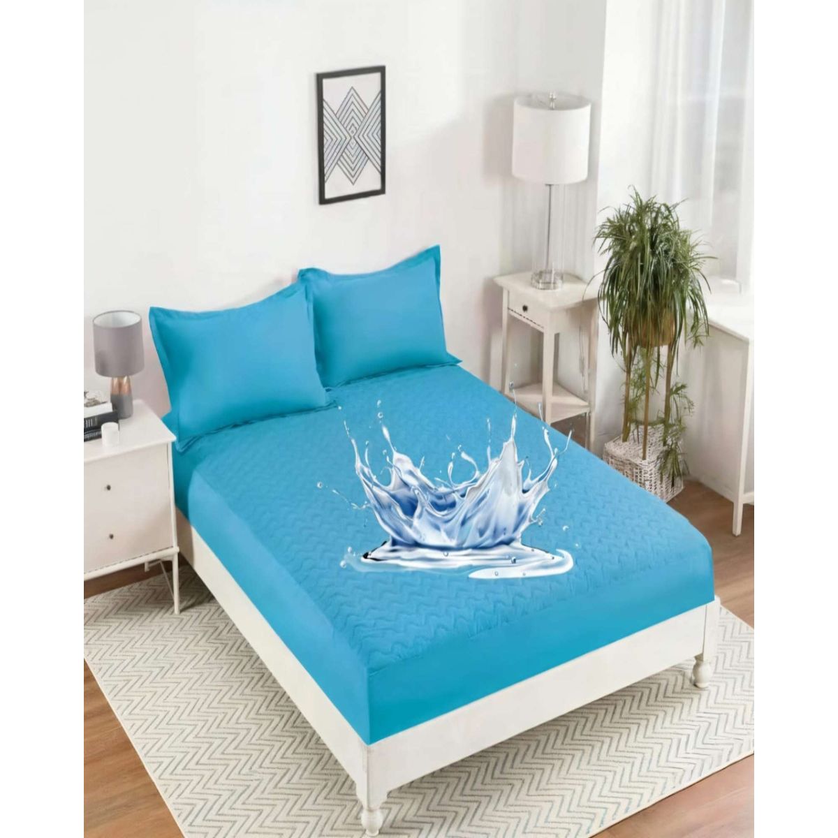 GENERICO - Cubrecolchón Impermeable Plaza y Media Ultra Resistente y Respirable