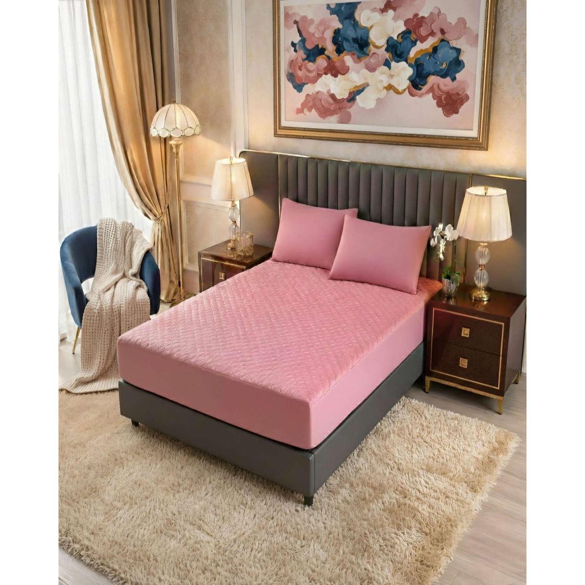 GENERICO - Cubrecolchón Impermeable Plaza y Media Ultra Resistente y Respirable