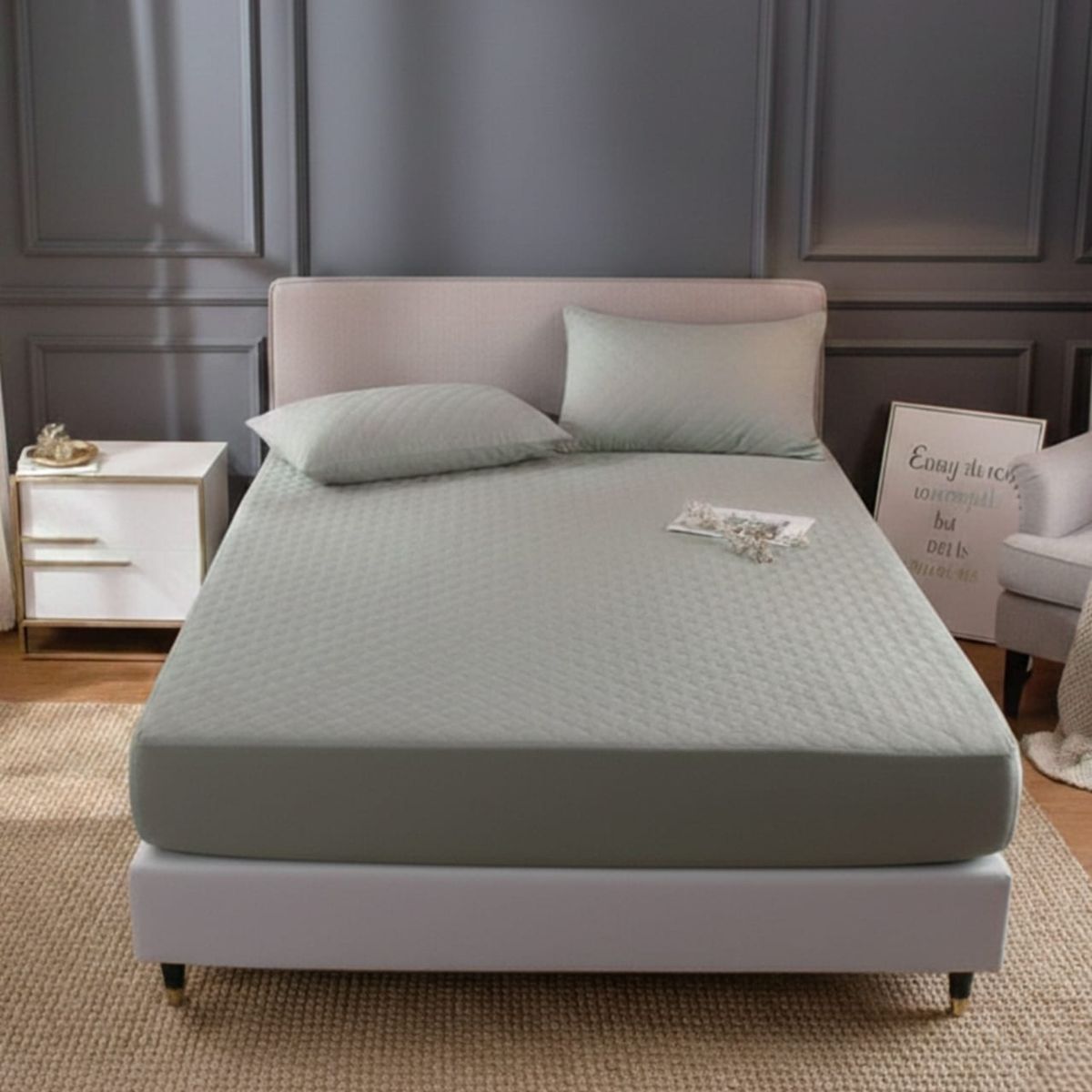 GENERICO - Cubrecolchón Impermeable 1 Plaza Protección Total y Máximo Confort