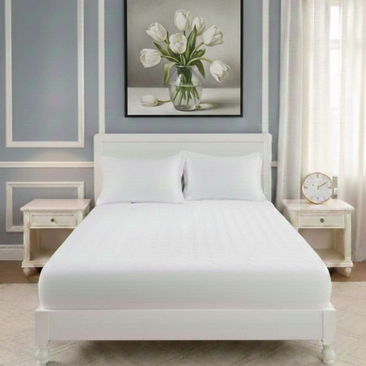 GENERICO - Cubrecolchón Impermeable 2 Plazas Protección Total y Máximo Confort