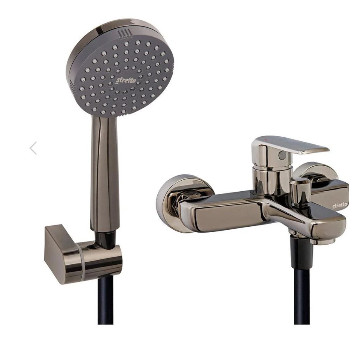 STRETTO - MONOMANDO TINA DUCHA NEGRO ONIX LINEA MARSELLA