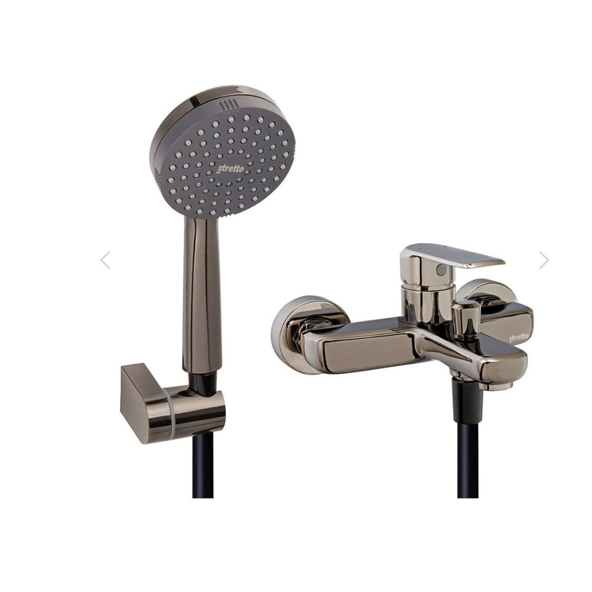 STRETTO - MONOMANDO TINA DUCHA NEGRO ONIX LINEA MARSELLA