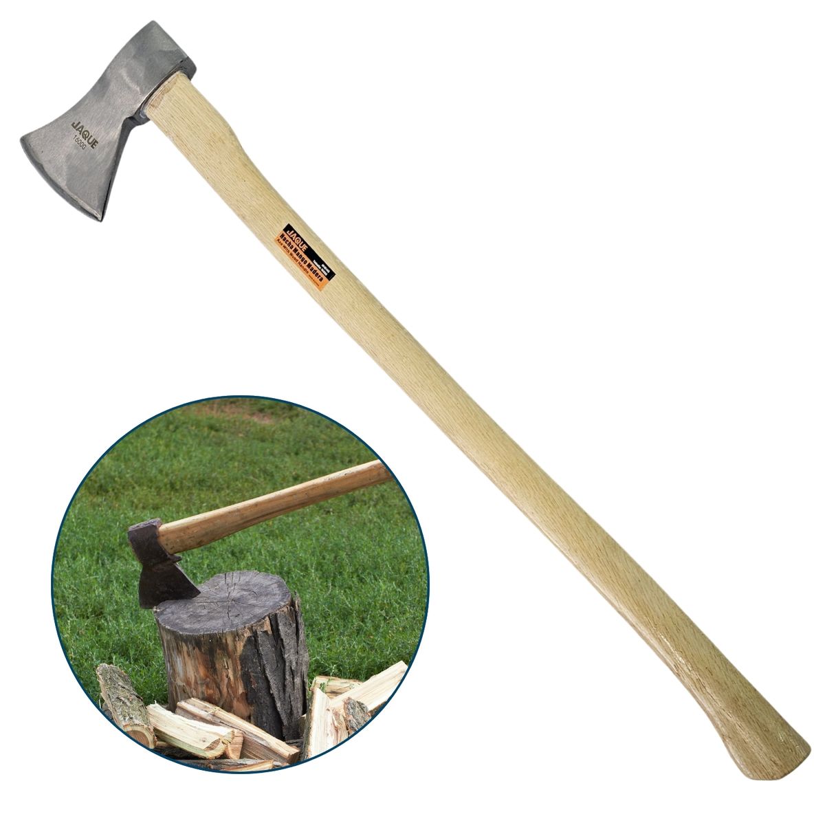 GENERICO - Hacha Para Leña Con Mango De Madera 1.6 Kilos Jaque