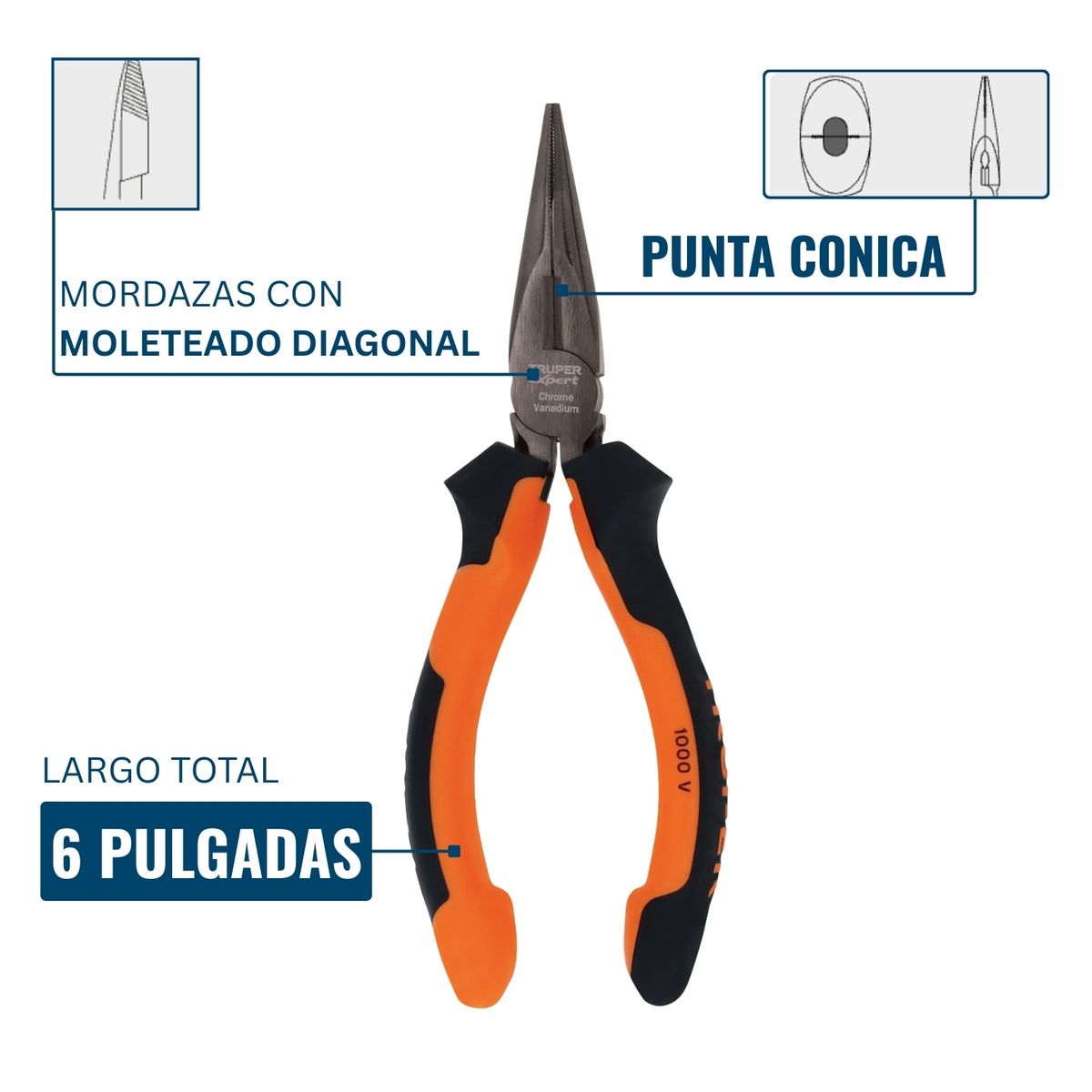 TRUPER - Alicates Aislados Electricista 1000 V Truper