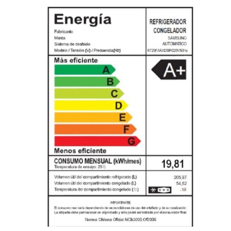 SAMSUNG - Refrigerador Top Mount Freezer 255L All Around Cooling Samsung