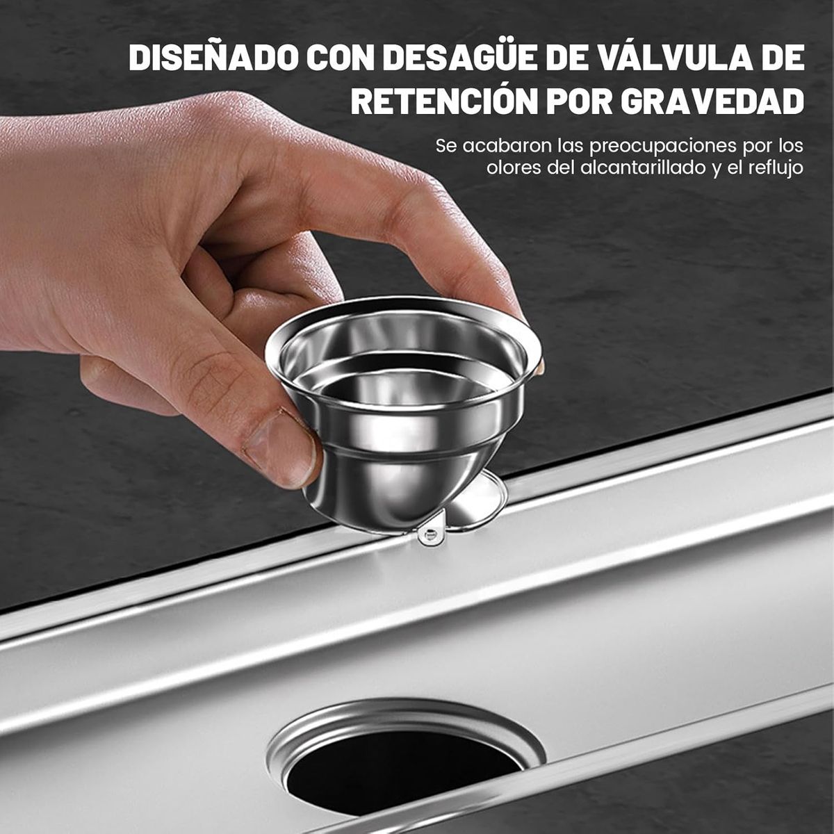KUANGYE - Rejilla De Cubierta Drenaje Piso Ducha Acero Inoxid 10×40cm