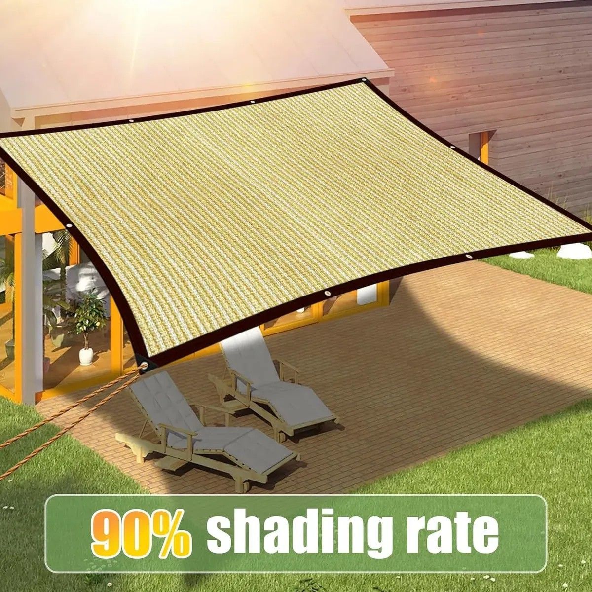 KUANGYE - Lona De Malla De Sombra Red Bloqu 3x4m Tasa De Sombreado 90%