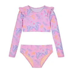 H2O WEAR - Traje de Baño Niña Tankini Crop Top UV50 Rosado - Rosa