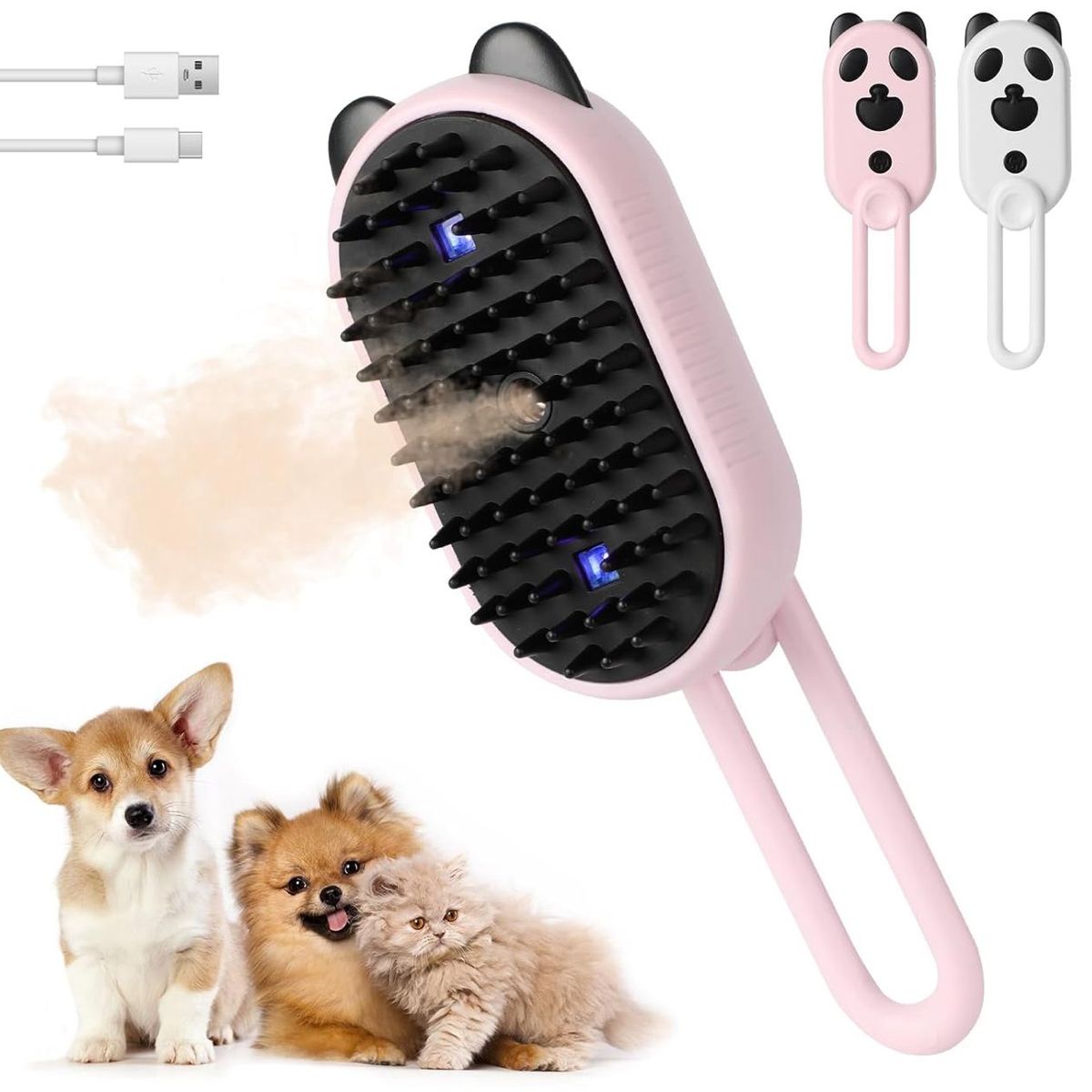 GENERICO - Cepillo Para Mascotas Gatos o Perros A Vapor Con Luz 19134