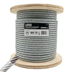 DICAS - Piola Cable De Acero Forrado Pvc 6 Mm 100 Metros