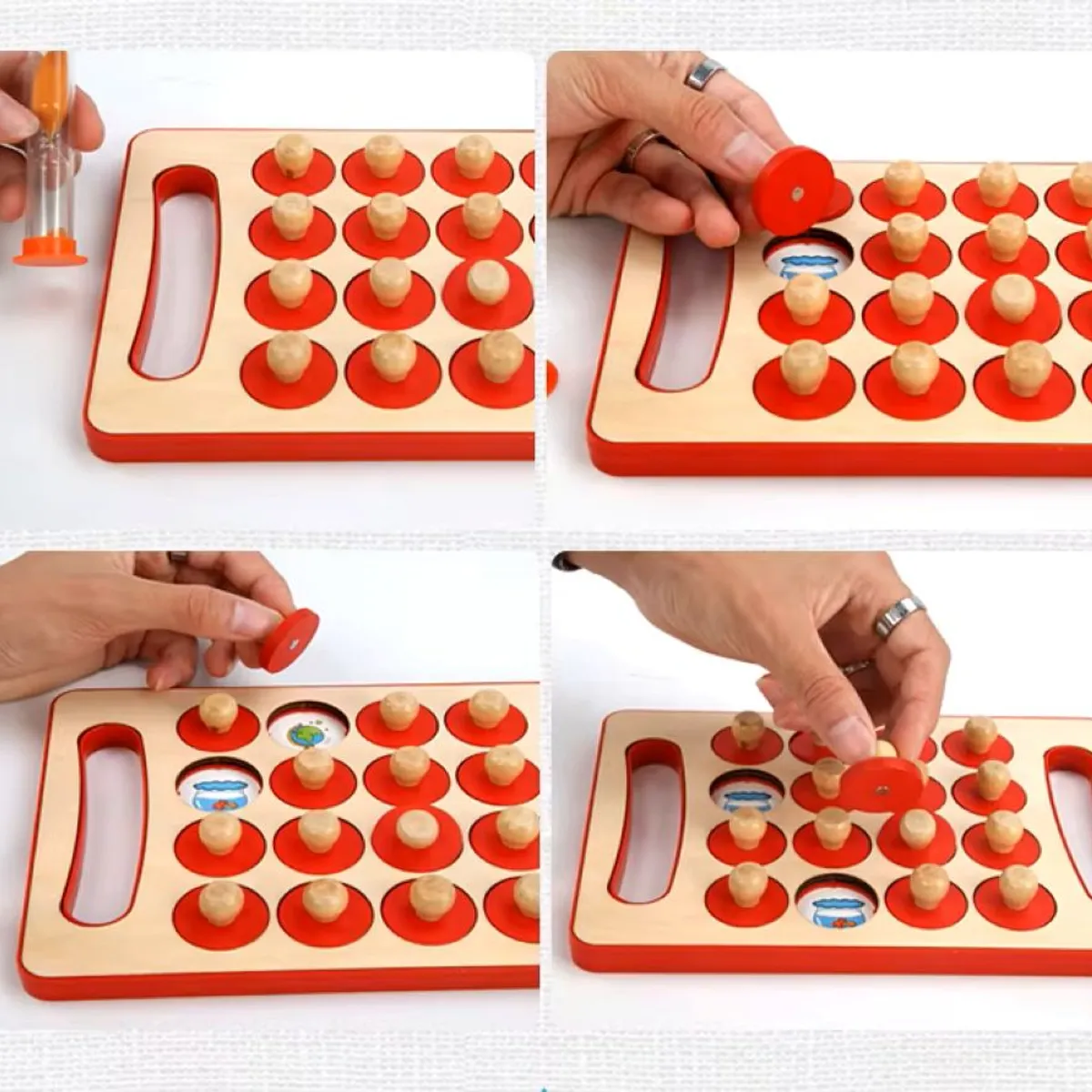 GENERICO - Juego de memoria memorice visual con reloj de arena Piezas Juego Rol Educativo Montessori