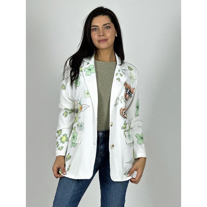 ENIGMATICA BOUTIQUE - Blazer Italiano Estampado - Celeste