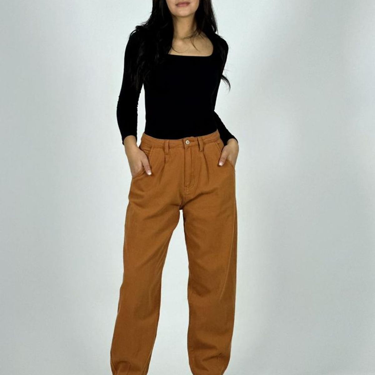 ENIGMATICA BOUTIQUE - Pantalón Italiano Estilo Mom - Blanco