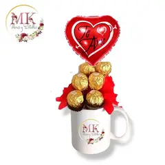 GENERICO - Taza con Bombones Ferrero Rocher y Globito