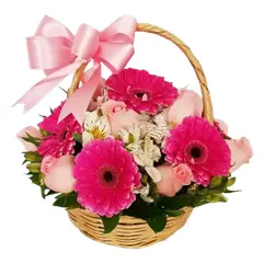 GENERICO - Cestita de Gerberas y Rosas