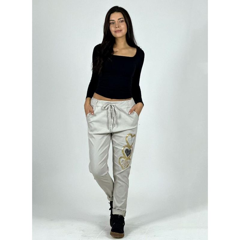 ENIGMATICA BOUTIQUE - Jogger Italiano Estampado Triple Corazón - Verde