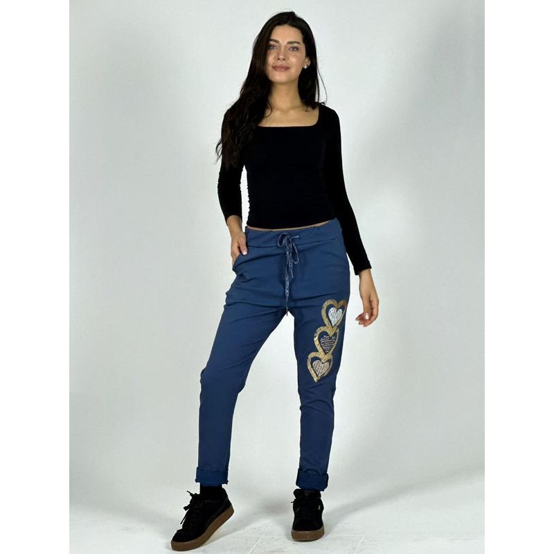 ENIGMATICA BOUTIQUE - Jogger Italiano Estampado Triple Corazón - Verde