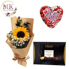 GENERICO - Girasol Decorado Bombones Surtidos y Globo