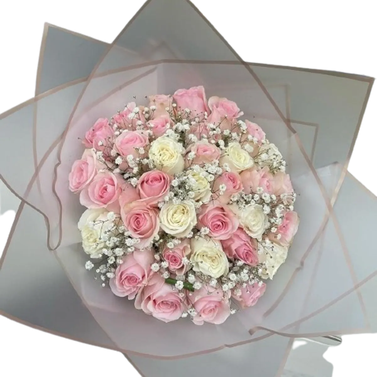 GENERICO - Ramo de 33 Rosas Blanco y Rosado