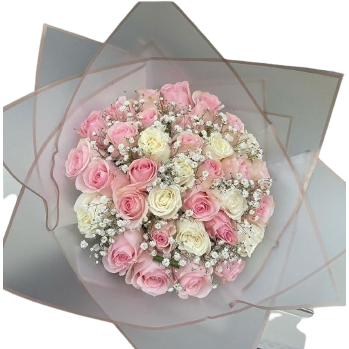 GENERICO - Ramo de 33 Rosas Blanco y Rosado