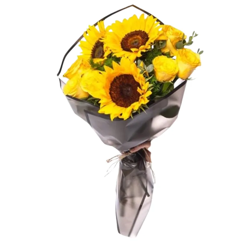 GENERICO - Ramo de 3 Girasoles y 6 Rosas Amarillas