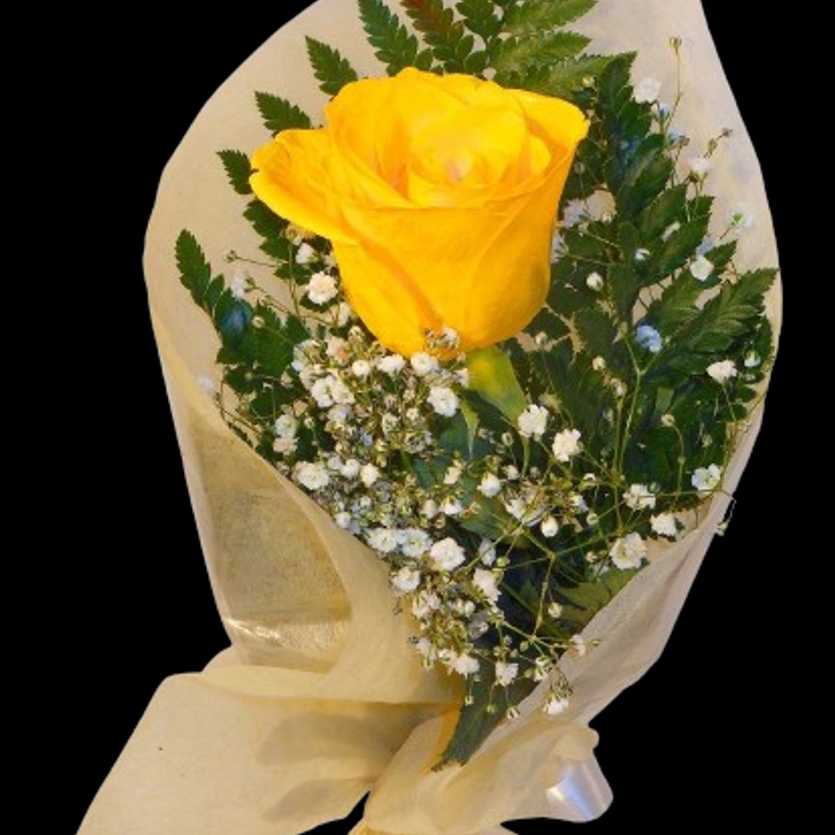 GENERICO - Rosa Individual Amarilla con Follaje