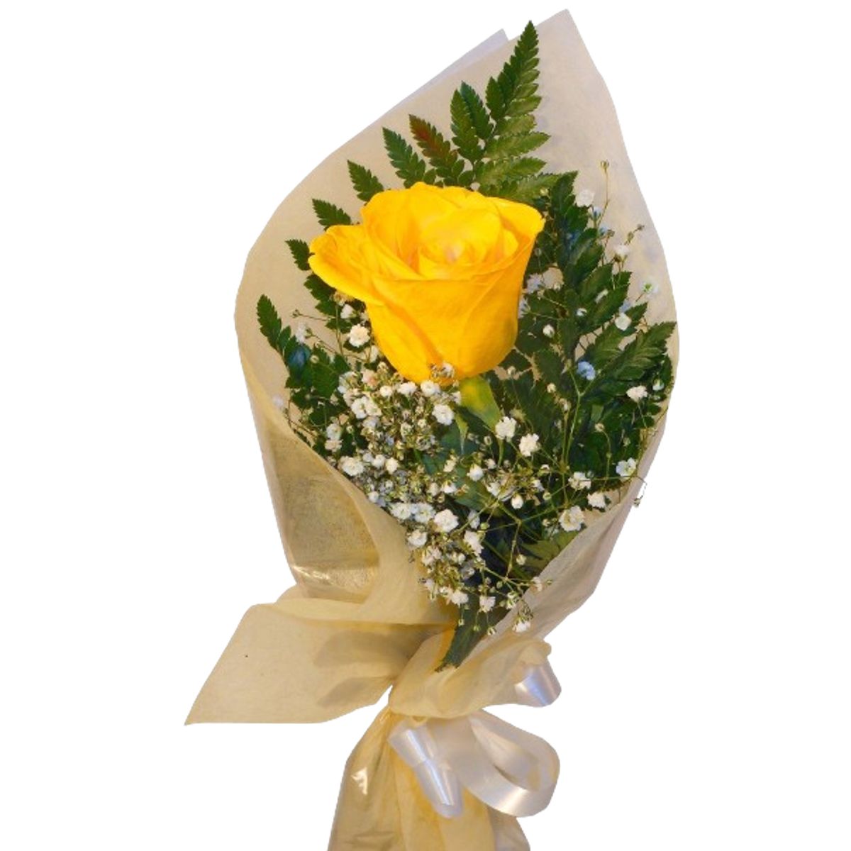 GENERICO - Rosa Individual Amarilla con Follaje