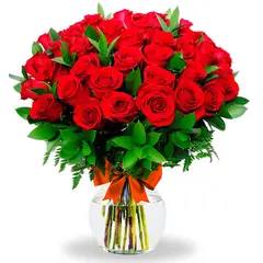 GENERICO - Florero de 60 Rosas Rojas