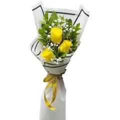 GENERICO - Bouquet de 3 Rosas Amarillas