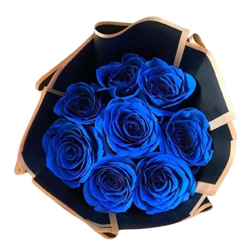 GENERICO - Ramo de 8 Rosas Azules