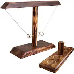 KUANGYE - Ring Toss Juego De Madera Apunta O Toma Juego De Beber
