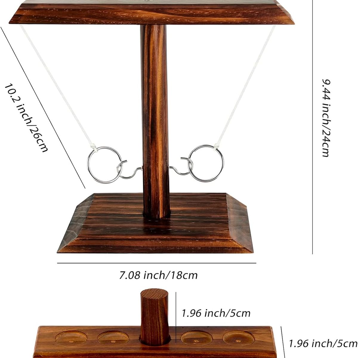 KUANGYE - Ring Toss Juego De Madera Apunta O Toma Juego De Beber