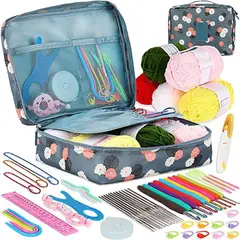 ATURE - Set Crochet Ganchillos Lanas Accesorios Para Tejer 58 Uds