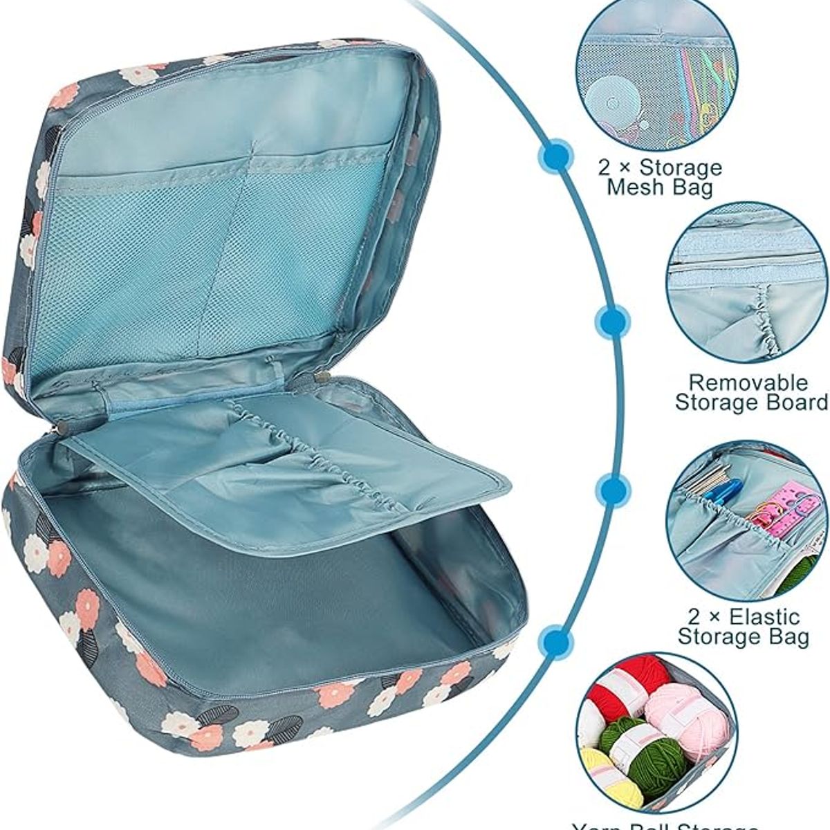 ATURE - Set Crochet Ganchillos Lanas Accesorios Para Tejer 58 Uds