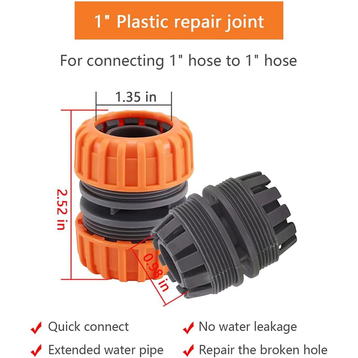 KUANGYE - Reparador Unión Manguera 1 Pulgada