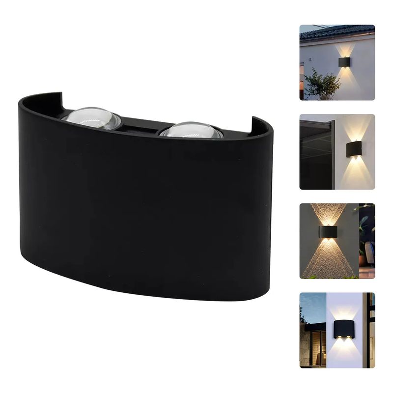 KUANGYE - Pack X2 Lampara Led Focos Exterior Pared 4w Luz Cálida 3500k