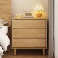 ELEMENT DESIGN - Velador con 3 Cajones, Madera, 50x40x62 cm