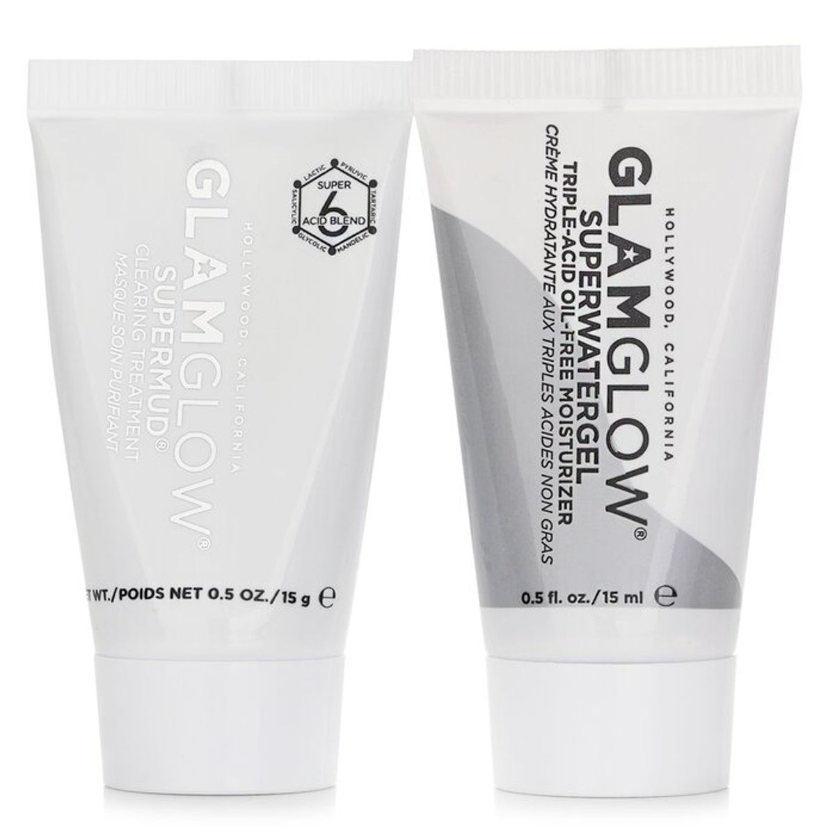 GLAMGLOW - Set Limpiador Facial Supermud 15 G Hidratante Superwatergel Glamglow