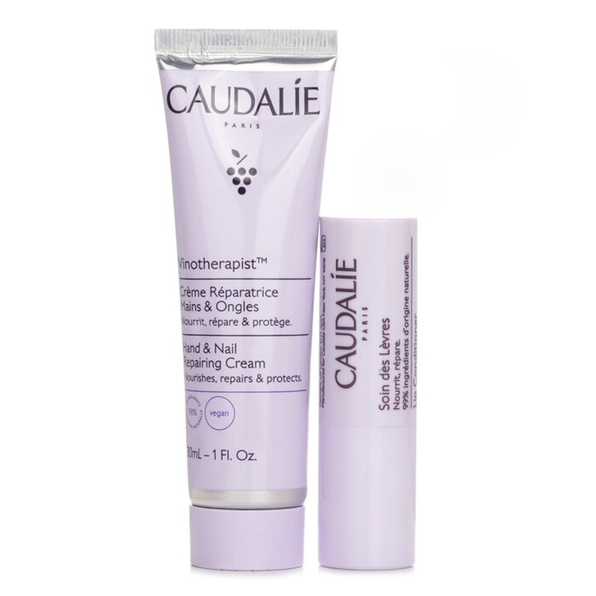 CAUDALIE - Set Crema de Manos 30ml + Bálsamo Labial 45g Caudalie