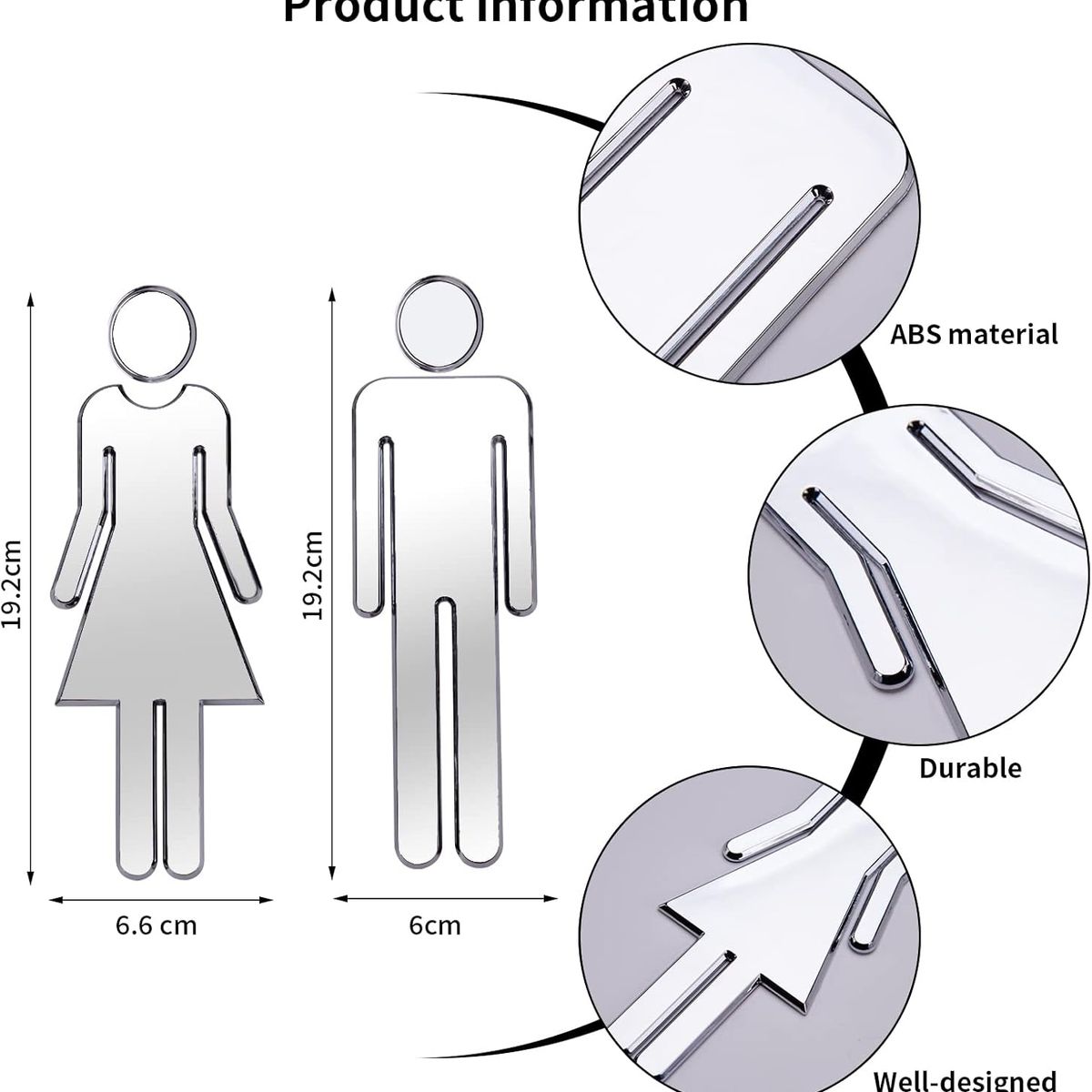 KUANGYE - 4 Letreros Para Baño Hombre Mujer Señalamiento De Sanitarios