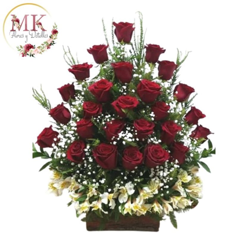 GENERICO - Base de 25 Rosas y Astromelias