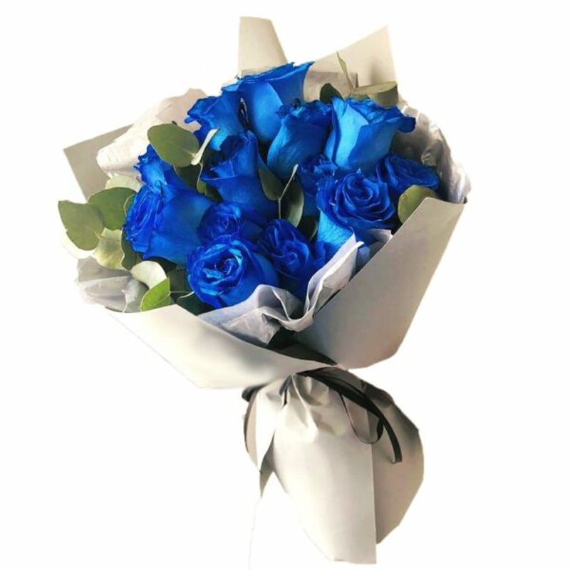 GENERICO - Ramo de 10 Rosas Azules