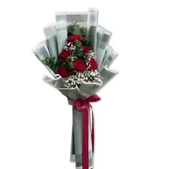 GENERICO - Bouquet de 6 Rosas Rojas con Ilusión