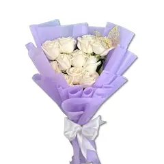 GENERICO - Bouquet Alargado de 10 Rosas Blancas