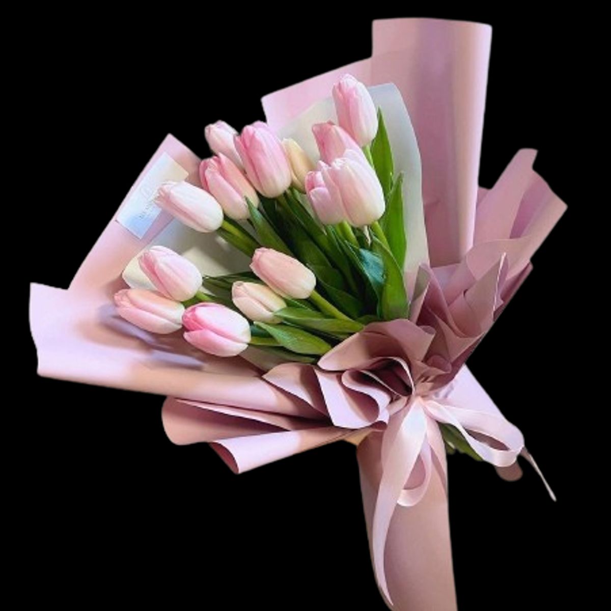 GENERICO - Bouquet de 15 Tulipanes Blancos Rosados