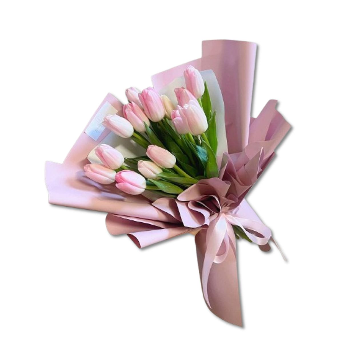 GENERICO - Bouquet de 15 Tulipanes Blancos Rosados