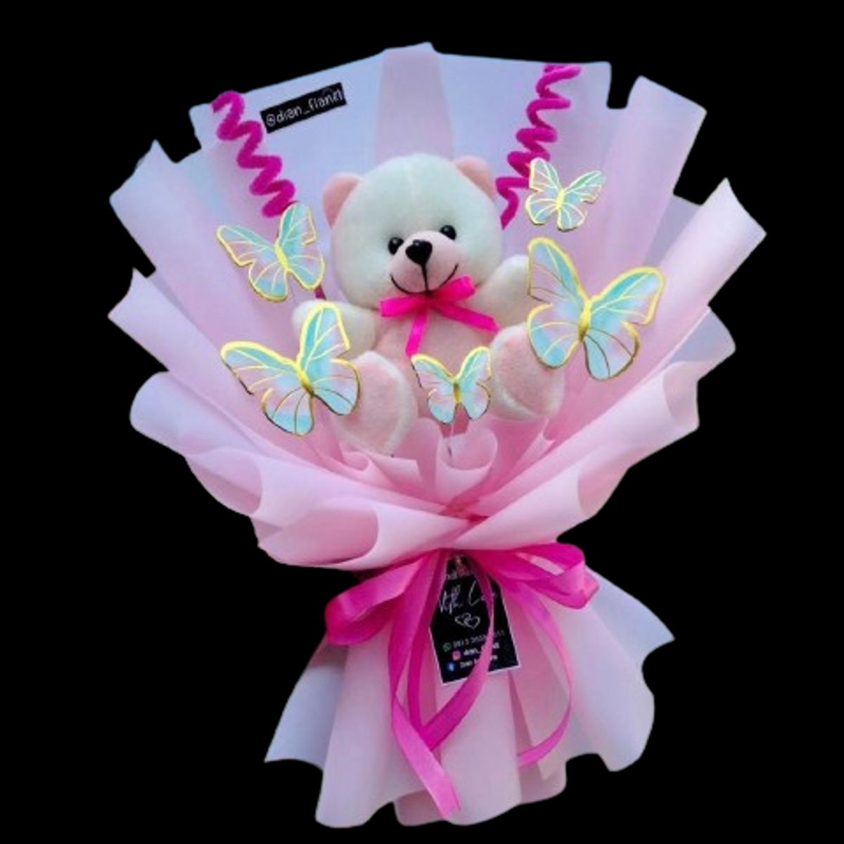 GENERICO - Bouquet Peluche 20cm con Mariposas