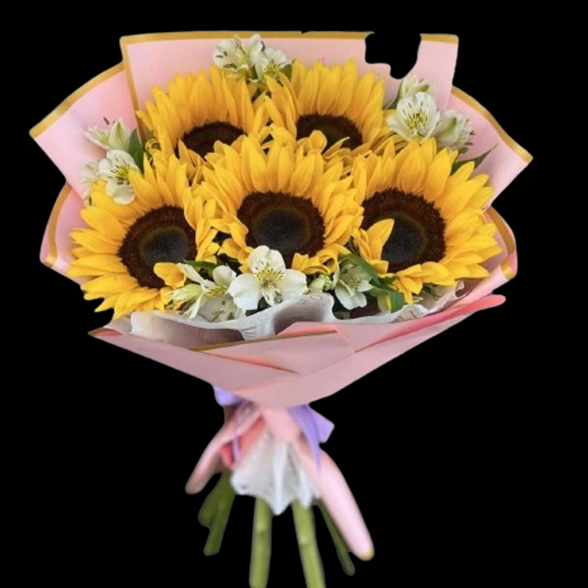 GENERICO - Bouquet de 5 Girasoles con Astromelias