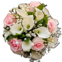 GENERICO - Bouquet de Novia 10 Rosas y 10 Calas